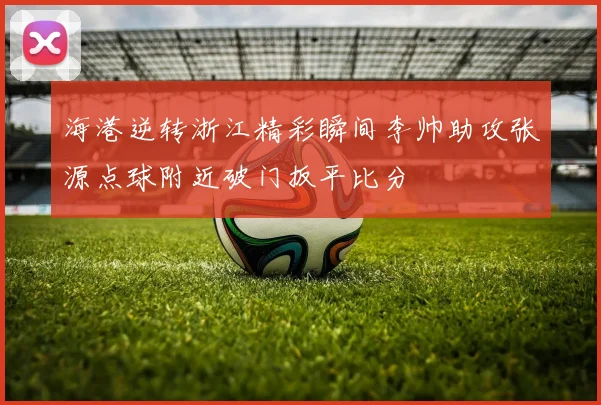 海港逆转浙江精彩瞬间李帅助攻张源点球附近破门扳平比分